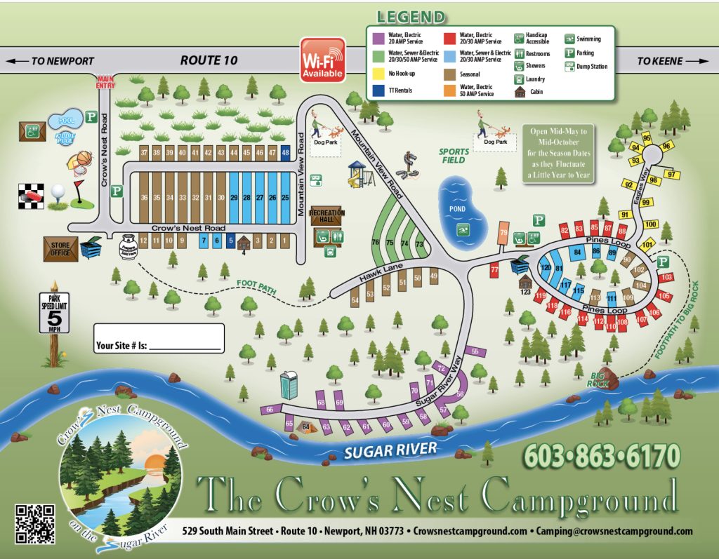 Rates, Map, and Rules – Crow's Nest Campground